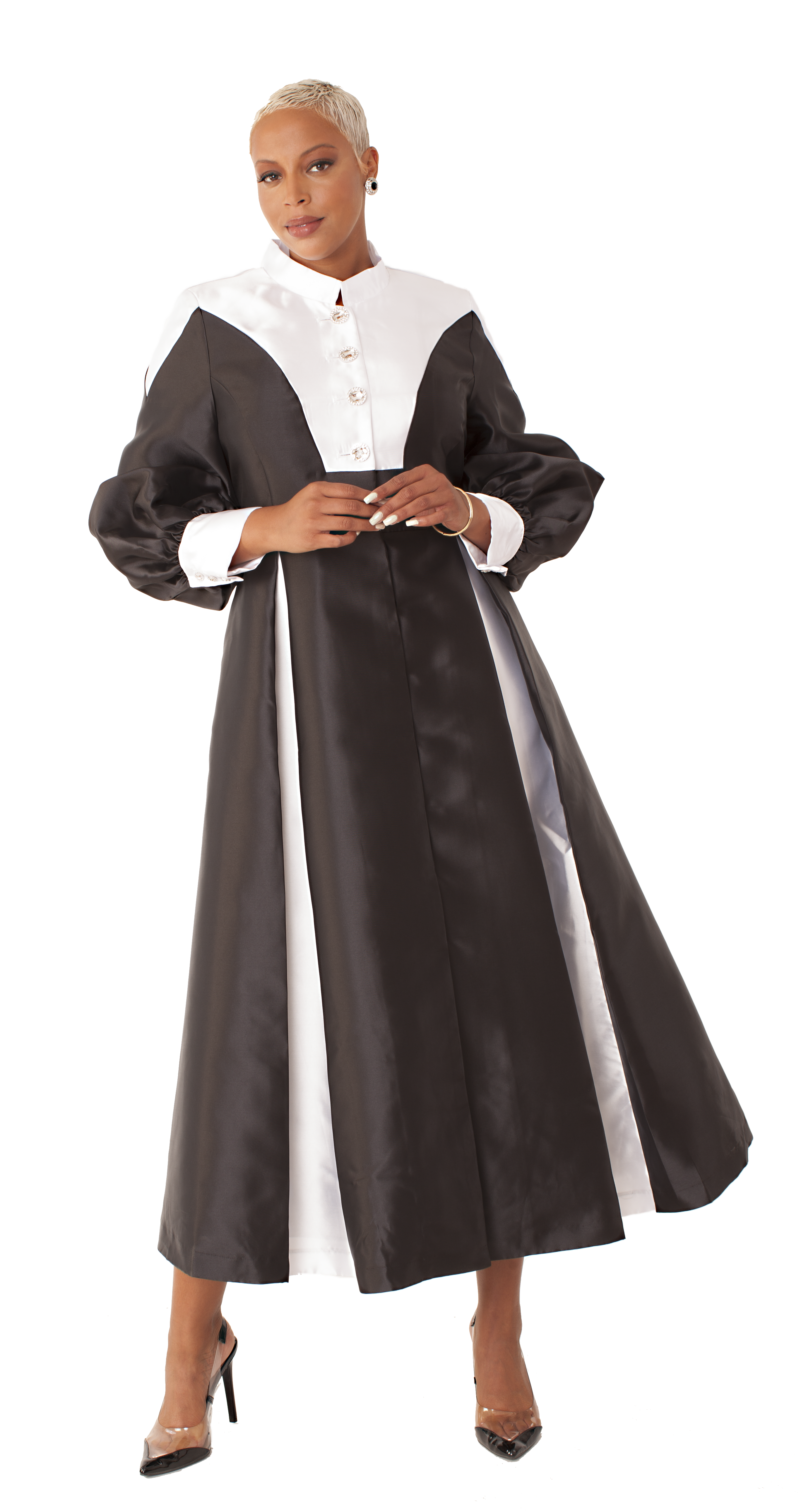 Two-Toned Woven Cassock Robe- 4802