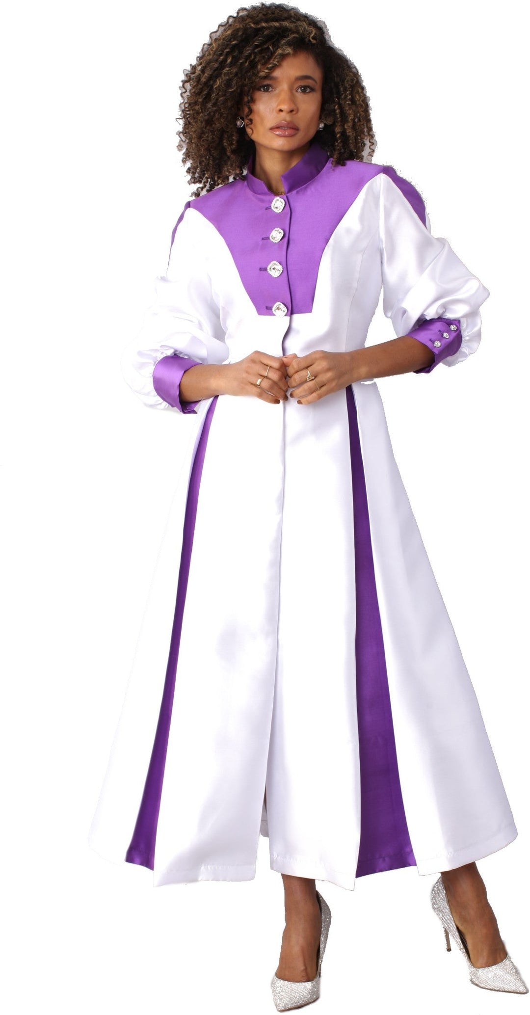 Two-Toned Woven Cassock Robe- 4802
