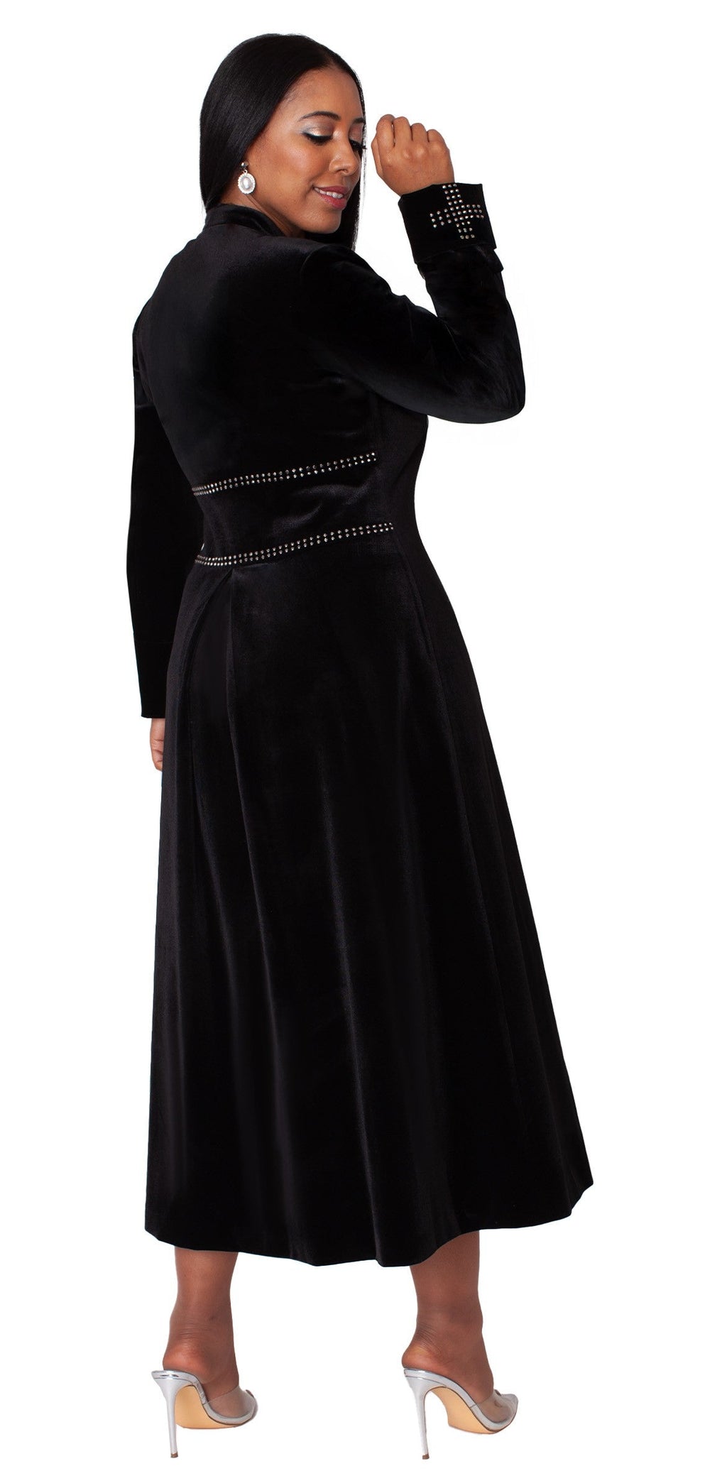 Velvet Church Robe with Crystal Trim - 41031