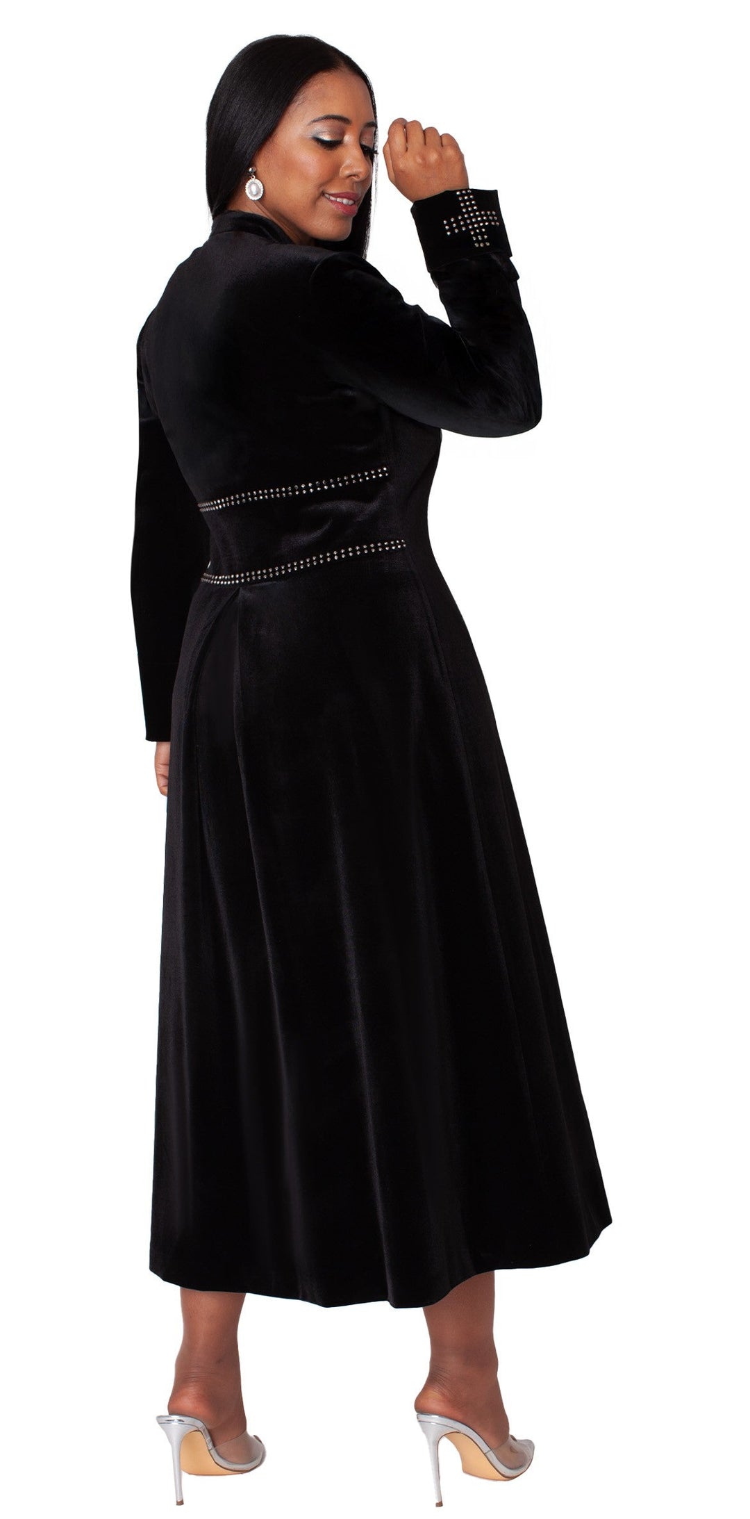 Velvet Church Robe with Crystal Trim - 41031