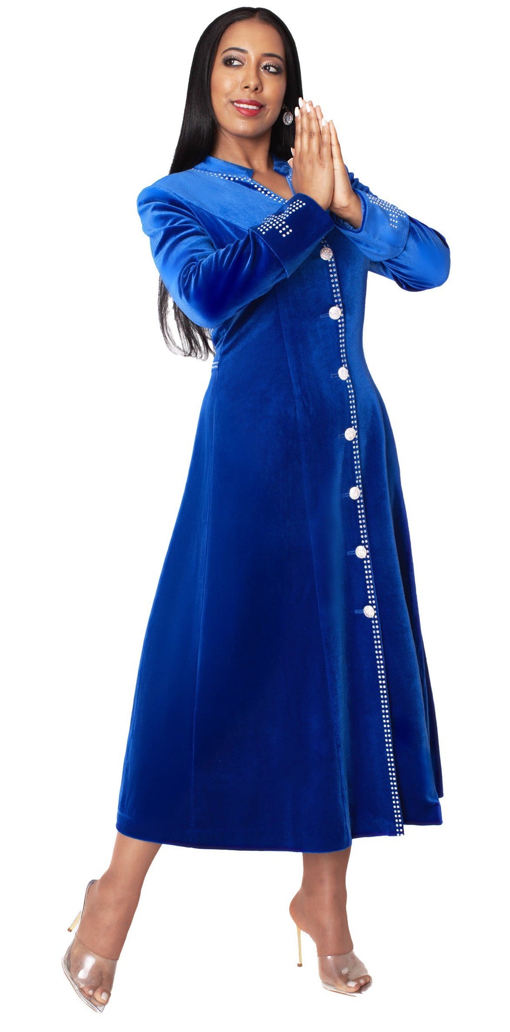 Velvet Church Robe with Crystal Trim - 41031