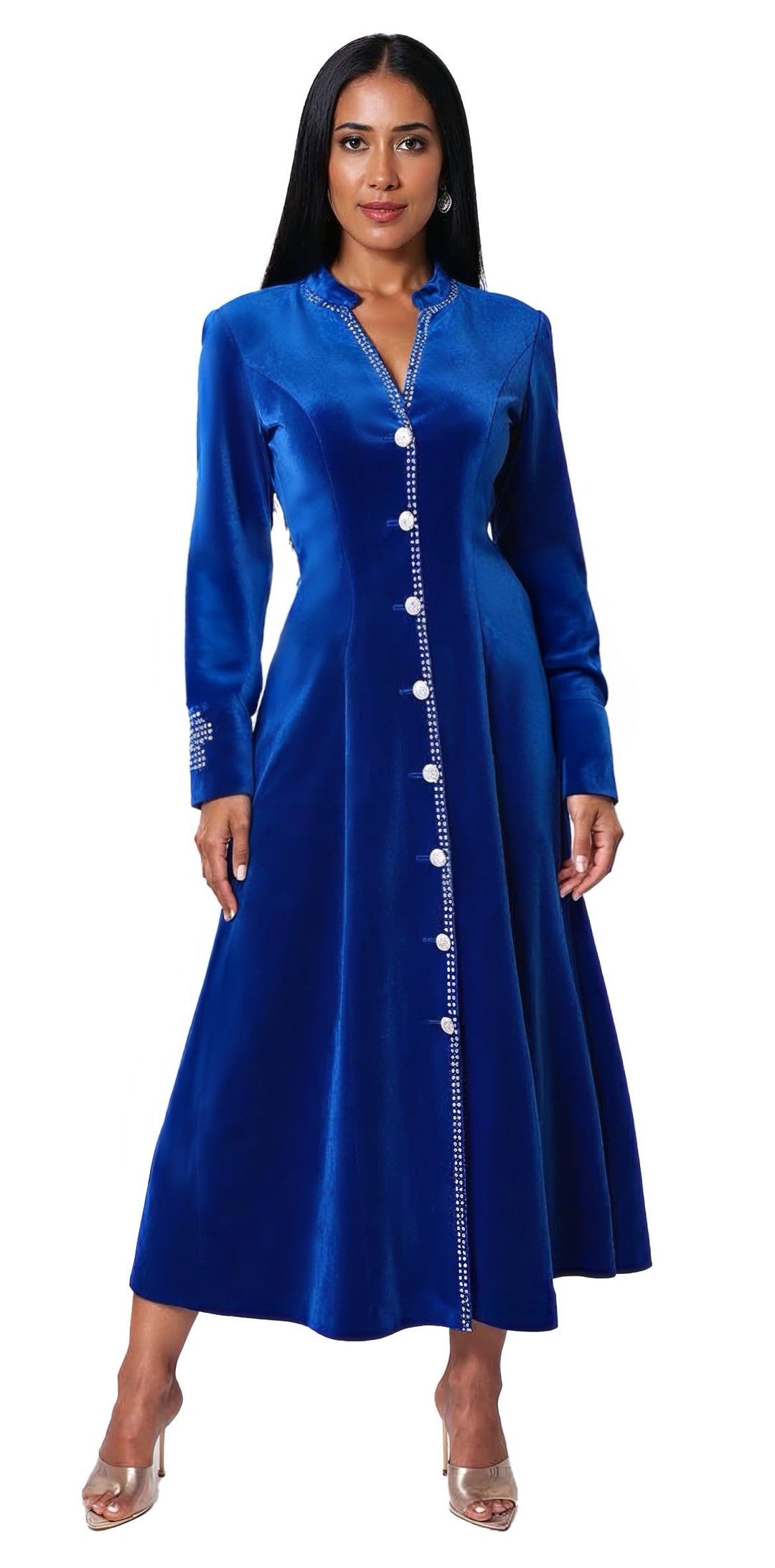 Velvet Church Robe with Crystal Trim - 41031