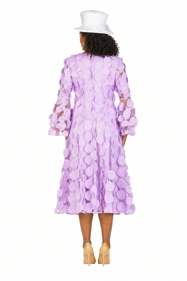 Bell Slv A-line Drs w/ Circular Petals Decor-Plus