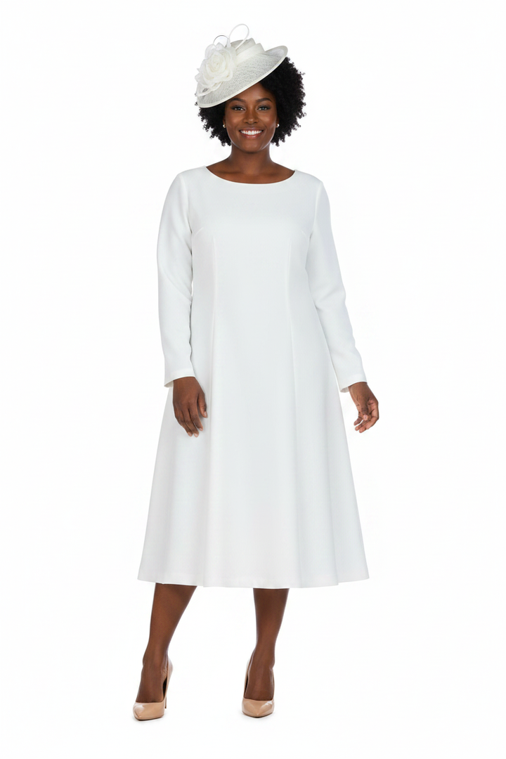 White A-line Dress – Afrocentric Model