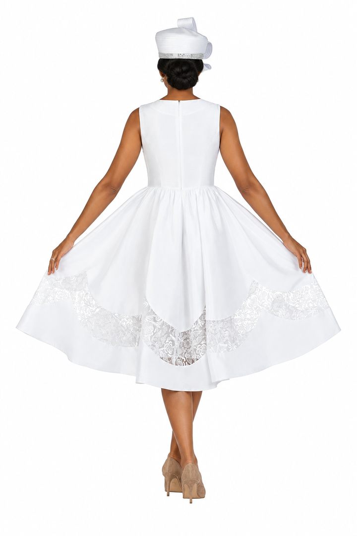 2pc Shantung+Lace A-line Dress w/ Jkt-Plus