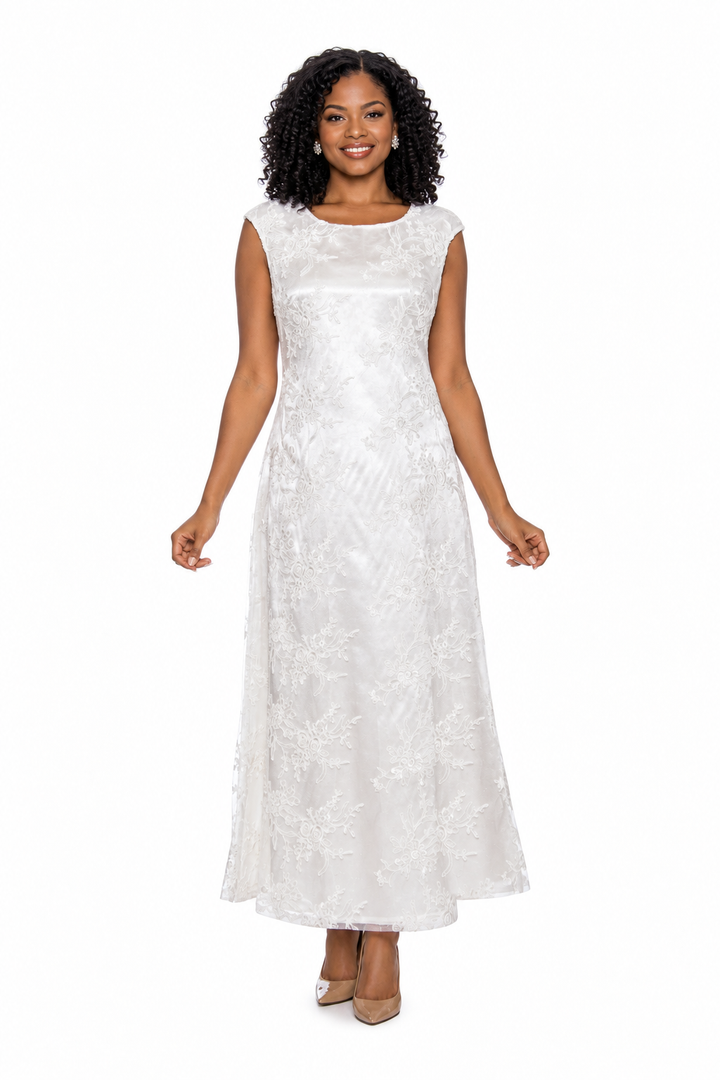 2pc Lace Dress & Hi-Lo Pull Over Lace Cape - Plus size