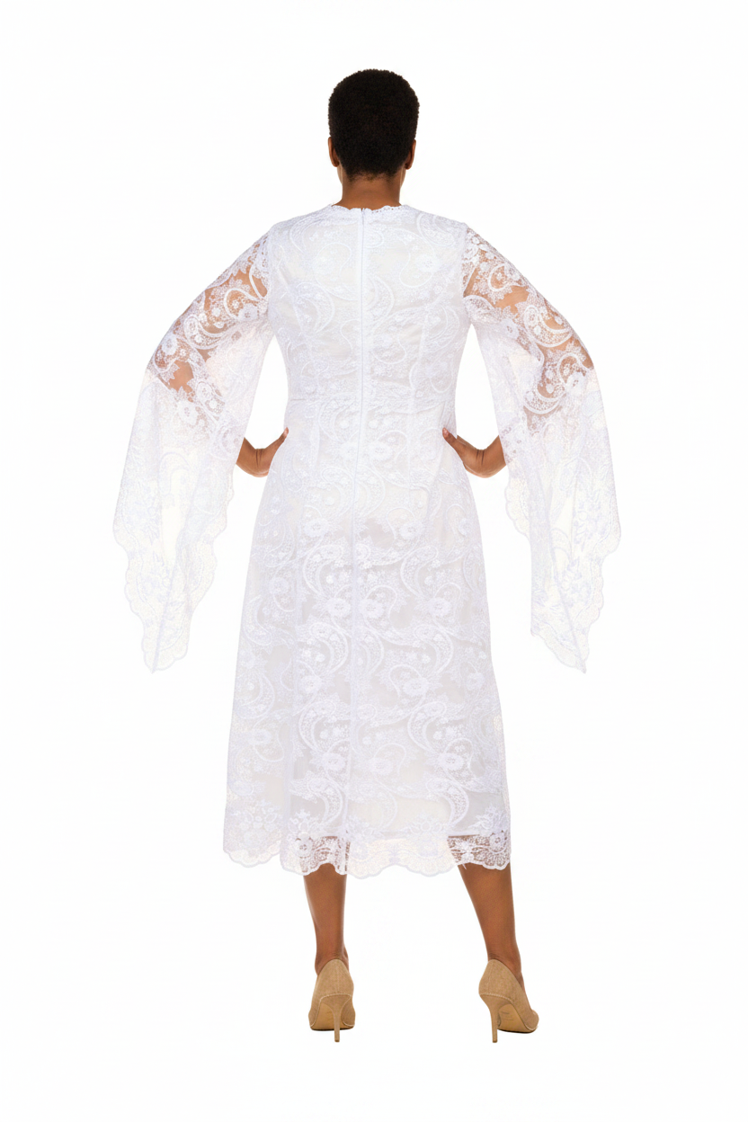 White Lace Dress - Back View