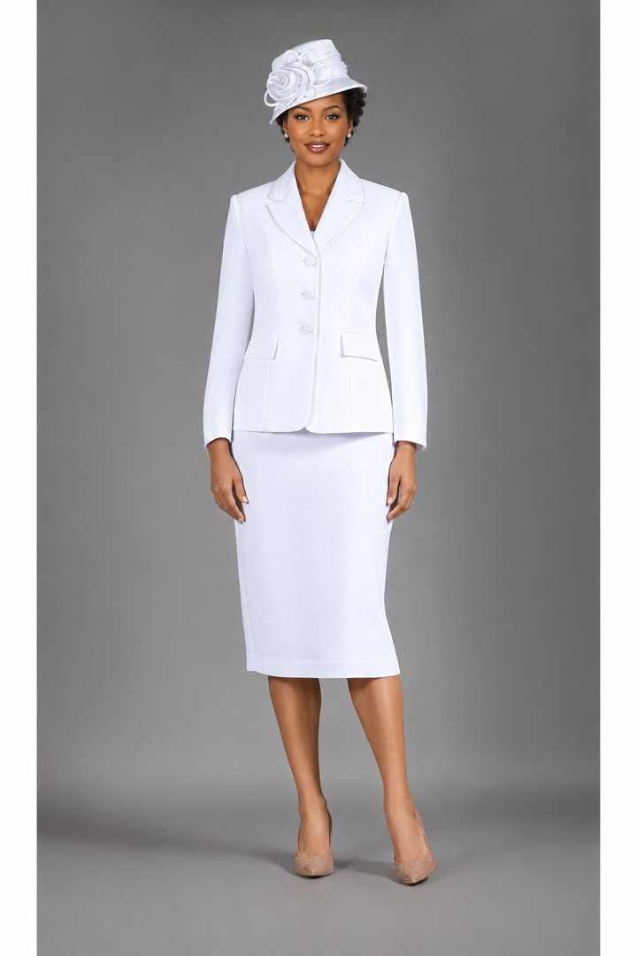 2pc Notch Layered Collar 3-Button Skt Suit