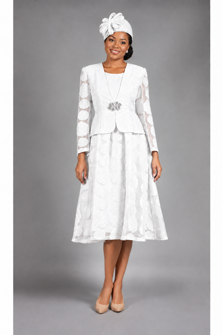 2pc Rose Organza A-line Bolero Jkt Dress