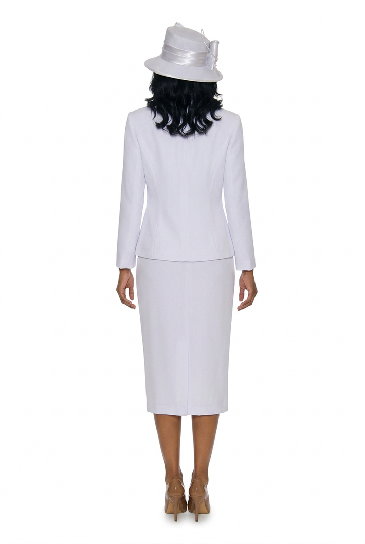 3pc Basic Notch Collar 1-button Skirt Suit
