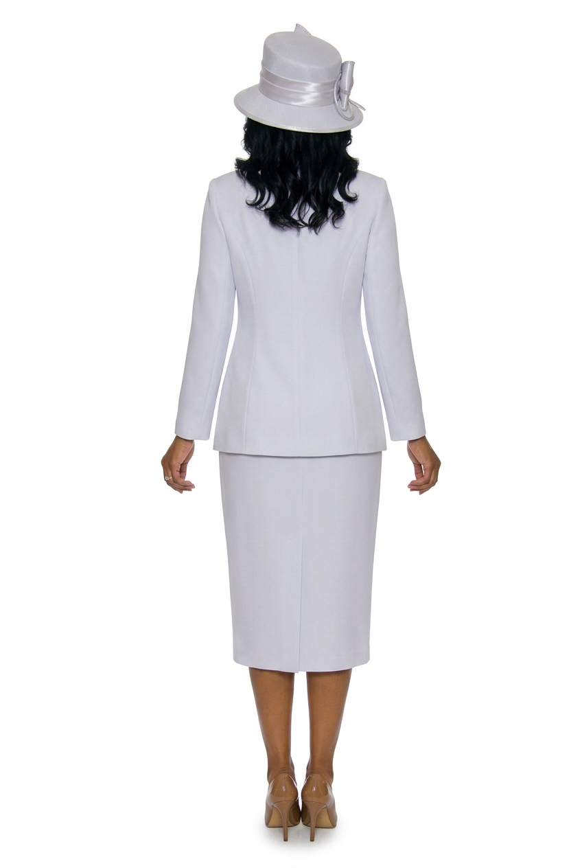 2pc Skirt Suit w/ Multi-Slit Embroidered Jacket