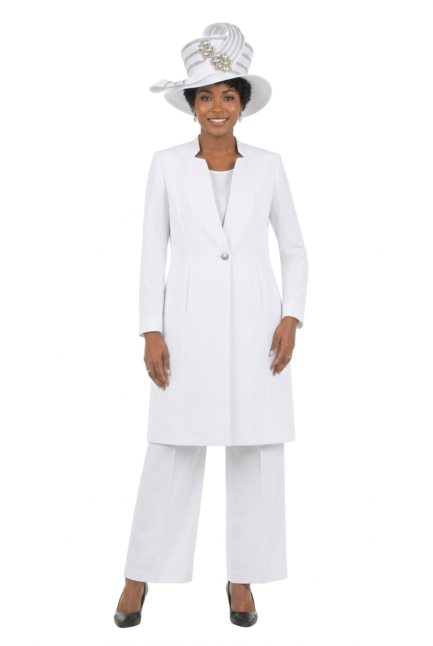 3pc Long Jkt+Cami+Pants Suit-Plus