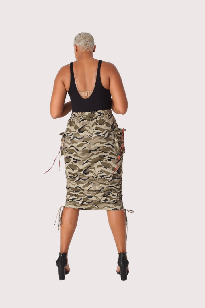 Woven Print Midi Skirt - 81927